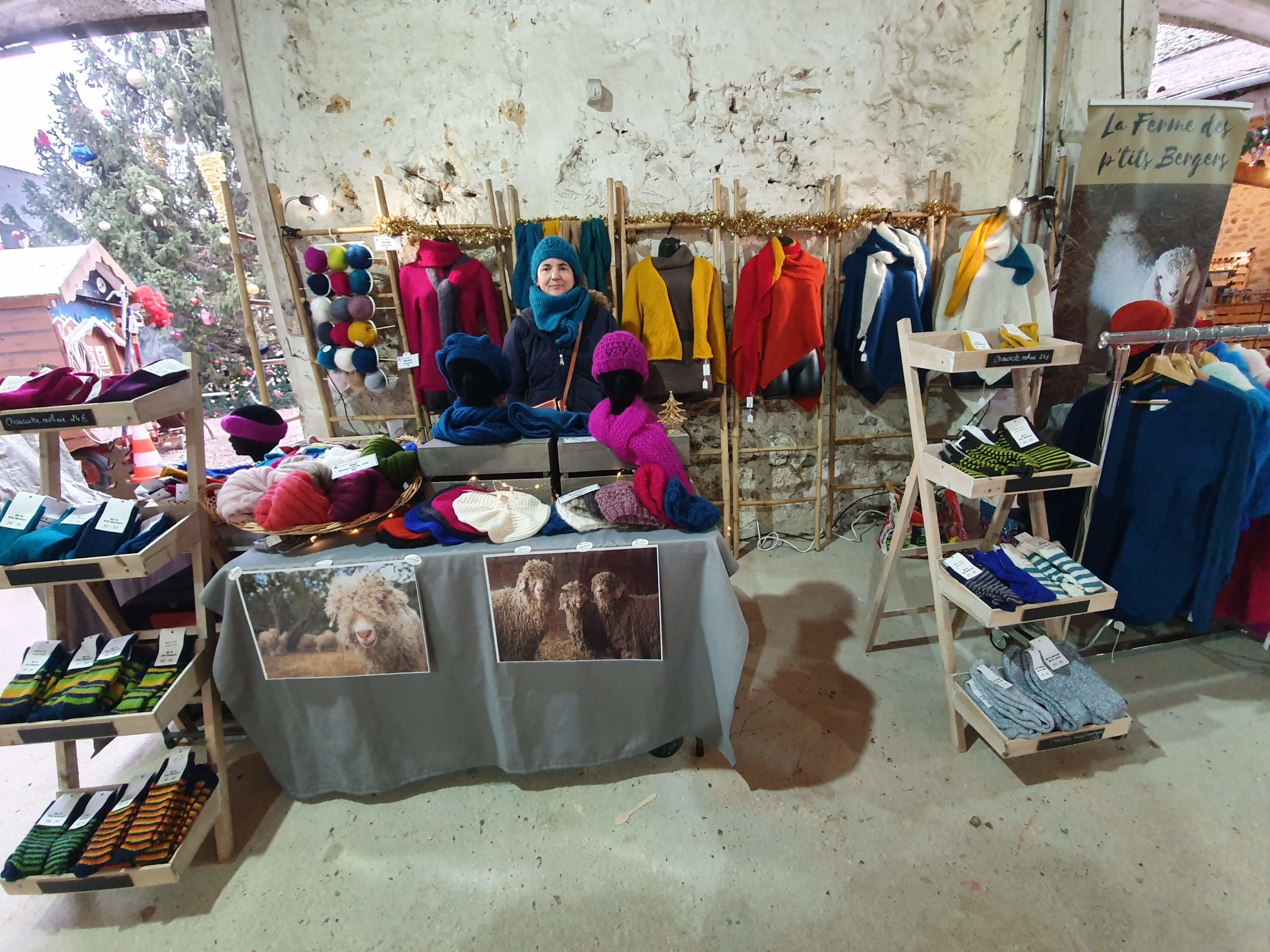 Janvry Marché de noël La ferme des P'tits bergers chèvre angora mohair Atraps Chaussy Loiret Essonne Angerville