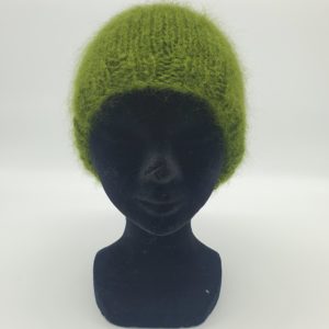 Bonnet douceur mohair vert mousse