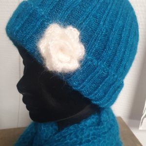Broche mohair et soie petite ecru