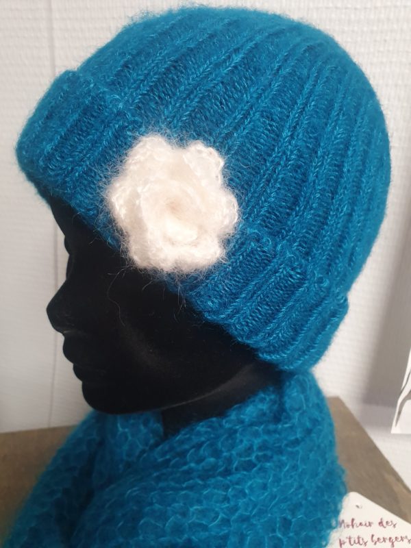 Broche mohair et soie petite ecru