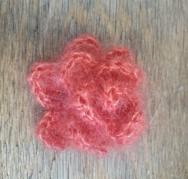 broche mohair et soie terra cota