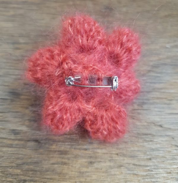 broche mohair et soie terra cota