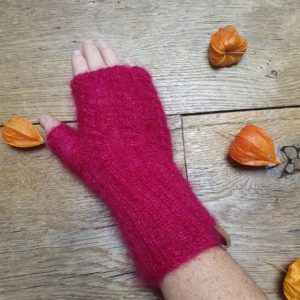 Mitaine torsade mohair et soie ferme des p'tits bergers