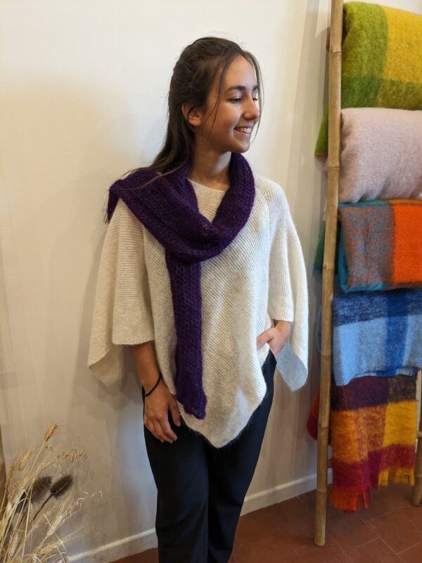 Echarpe voluptueuse mohair et soie - tricotée main – Image 8