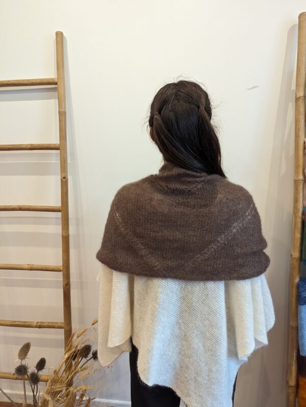 Etole mohair et soie marron cheveche tricotée main