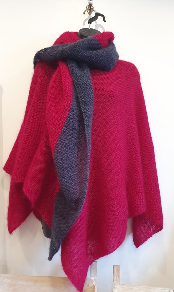 Châle indienne mohair et soie - tricoté main – Image 3