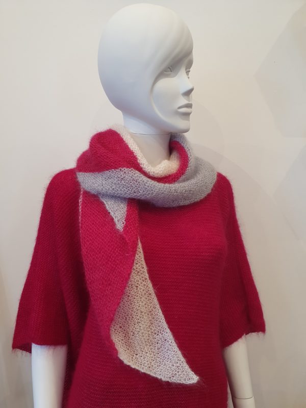 Châle plume mohair et soie - tricoté main – Image 17