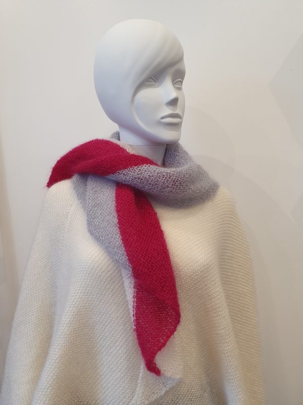Châle plume mohair et soie - tricoté main – Image 18
