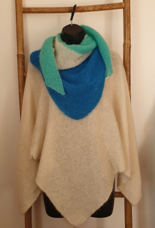 Châle plume mohair et soie - tricoté main – Image 10