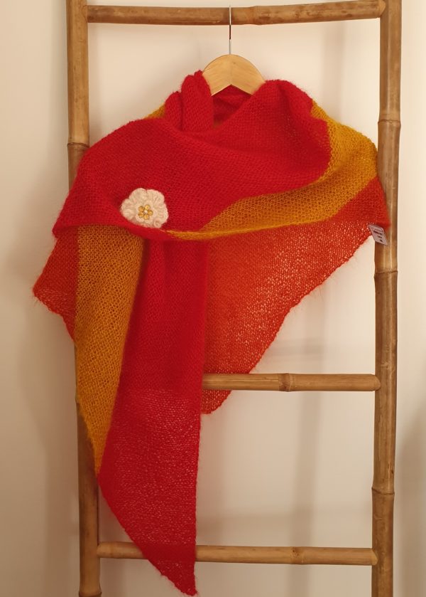 Châle plume mohair et soie - tricoté main – Image 13