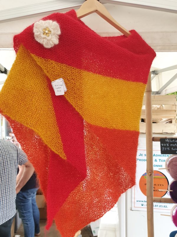 Châle plume mohair et soie - tricoté main – Image 14