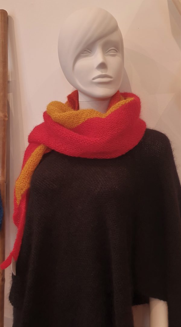 Châle plume mohair et soie - tricoté main – Image 12