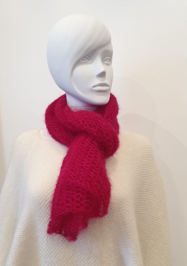 Echarpe voluptueuse mohair et soie - tricotée main – Image 2